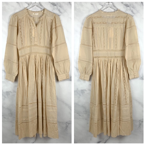 NWT Doen Vicia Cotton Midi Dress Sandstone Boho S - Picture 4 of 13